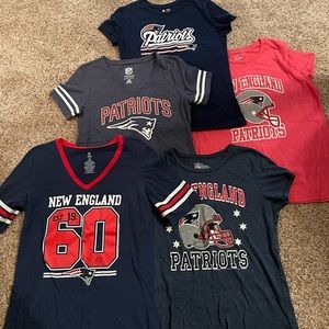 Lot of Five New England Patriots T-Shirts